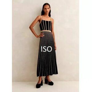 ISO: ME + EM Metallic Boned Knit Fit and Flare Midi Dress in US 12, 14, 16